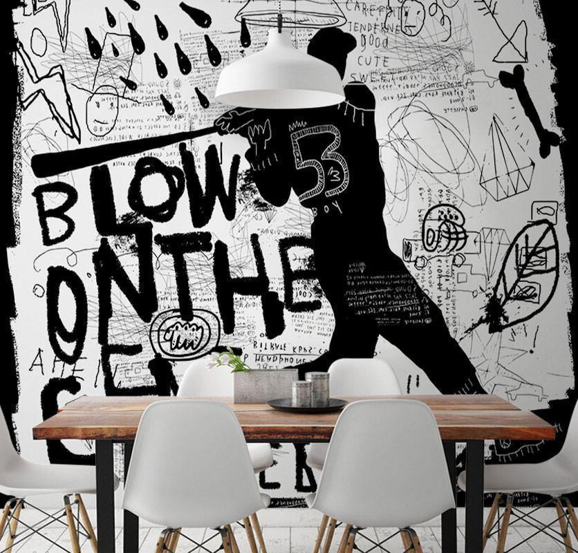 Baseball Graffiti Art Wall Mural-Wall Mural-Eazywallz