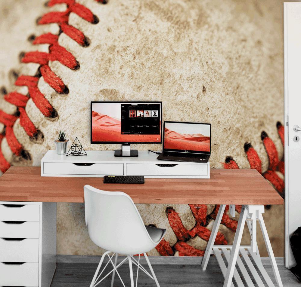 Baseball stitch Wall Mural-Wall Mural-Eazywallz