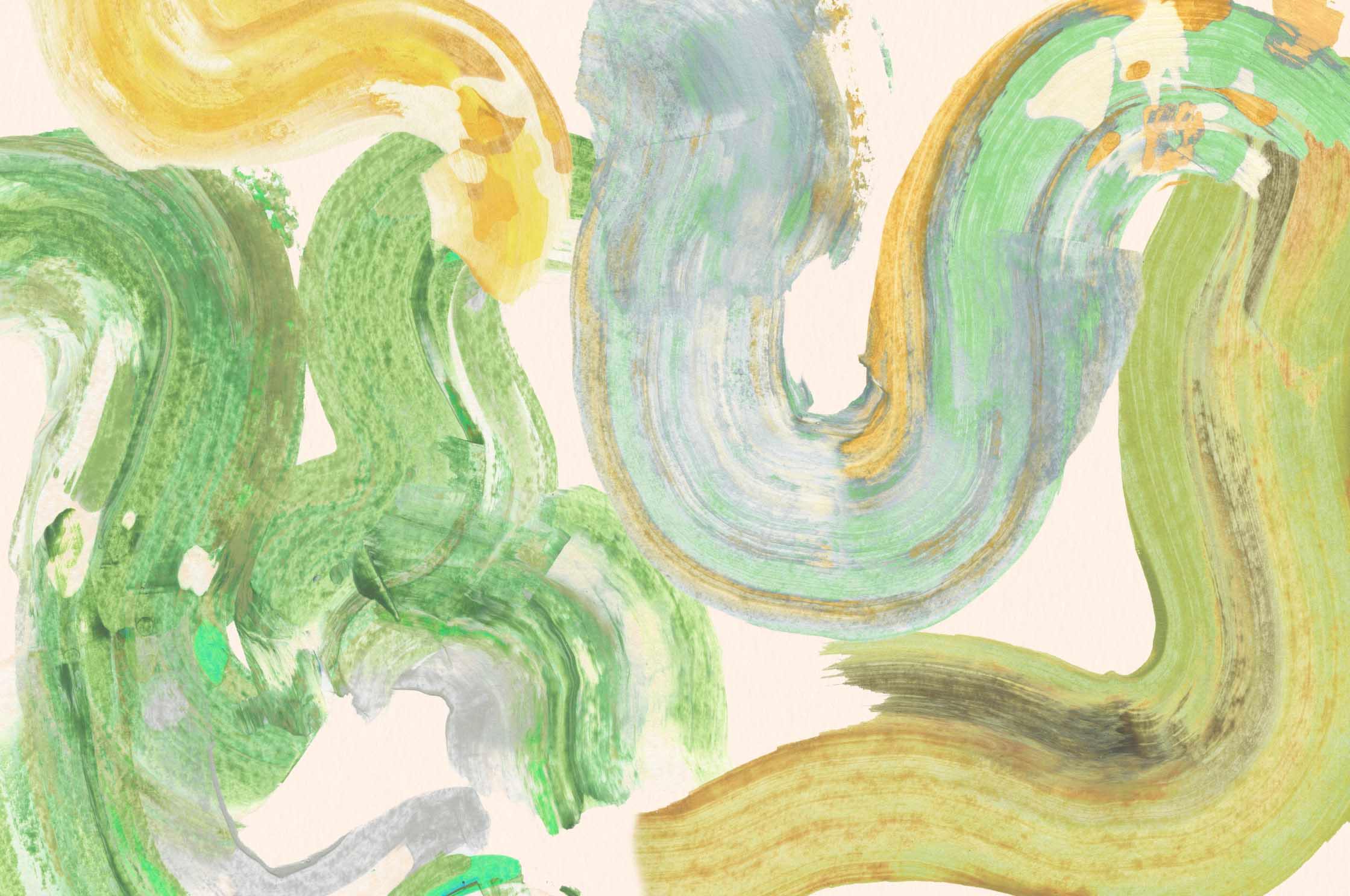 Basil Leaves Paint Brush Wall Mural-Wall Mural-Eazywallz