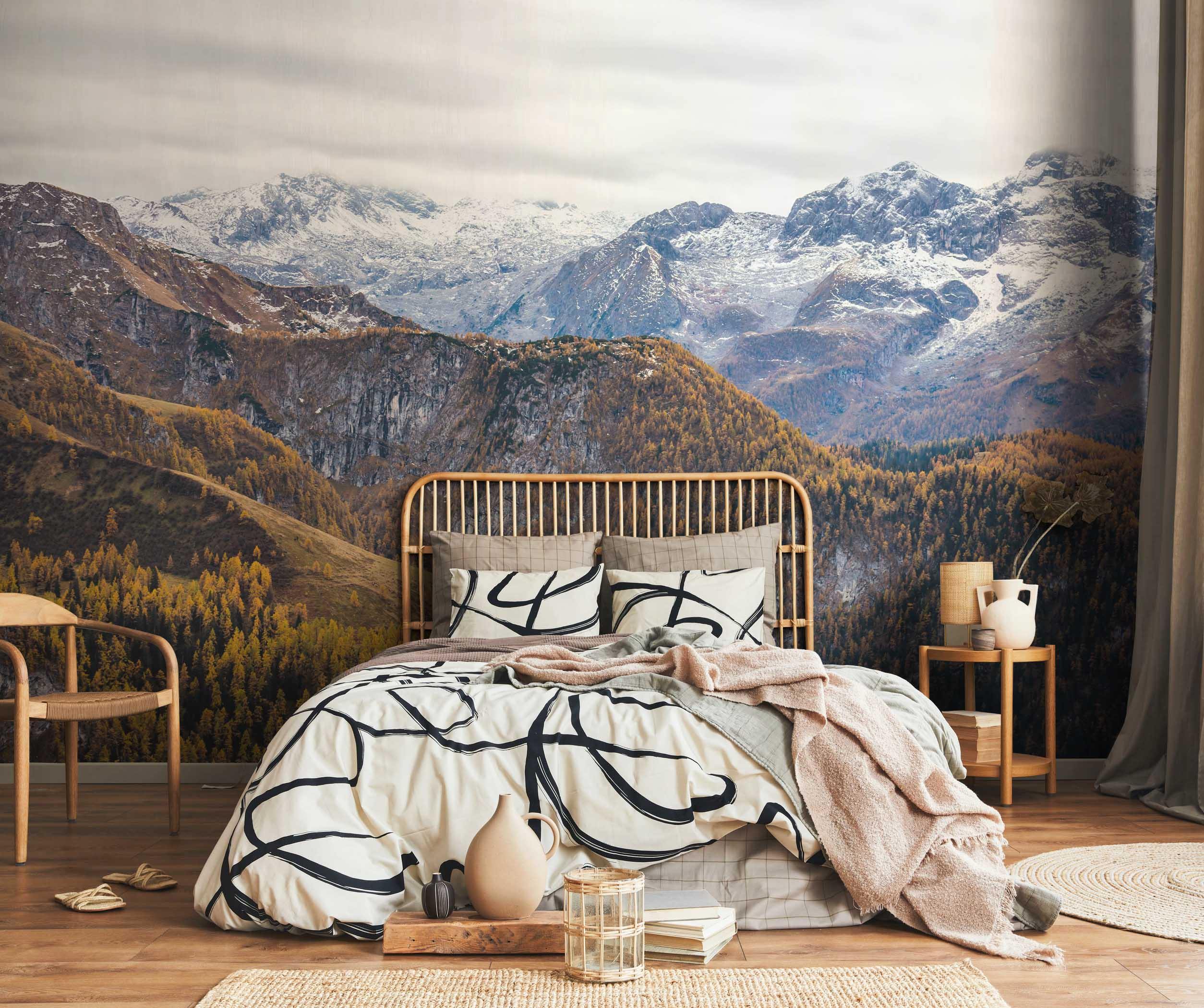 Bavarian Mountains Mural Wallpaper-Wall Mural-Eazywallz