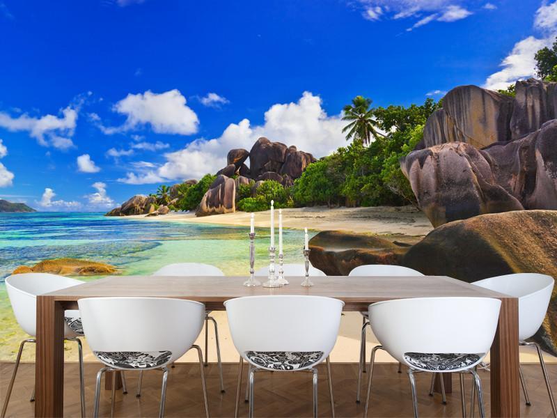 Beach in Seychelles Wall Mural-Wall Mural-Eazywallz