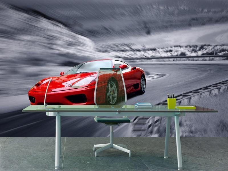 Beautiful red sportscar Wall Mural-Wall Mural-Eazywallz