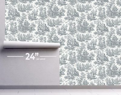 Berry Farmhouse Toile Wallpaper #513-Repeat Pattern Wallpaper-Eazywallz