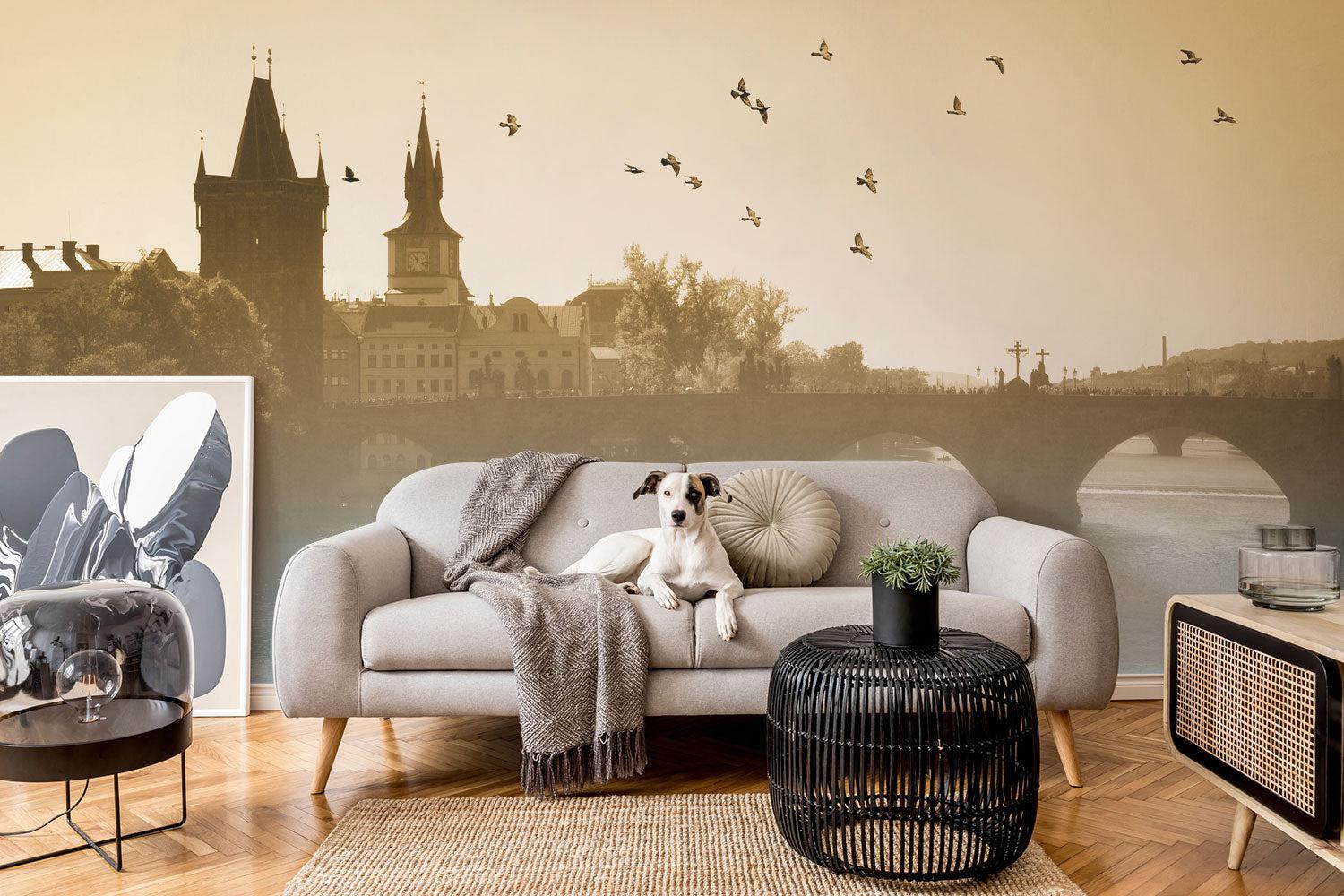 Birds over Charles Bridge in Prague Wall mural Wall Mural-Wall Mural-Eazywallz