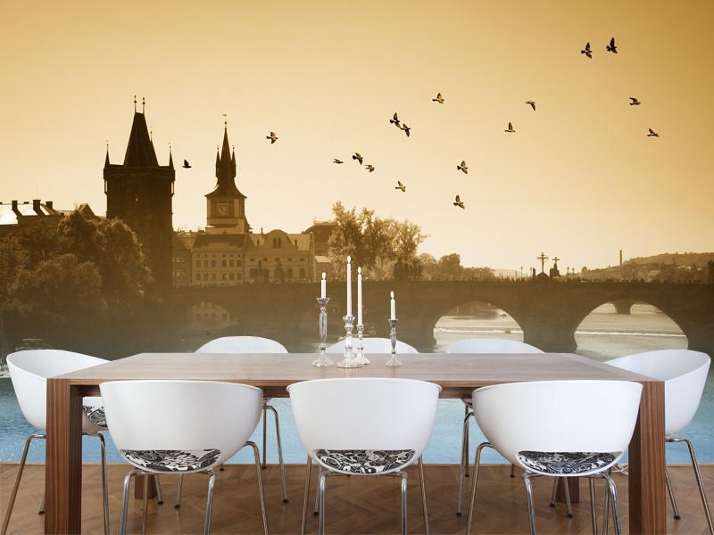 Birds over Charles Bridge in Prague Wall mural Wall Mural-Wall Mural-Eazywallz
