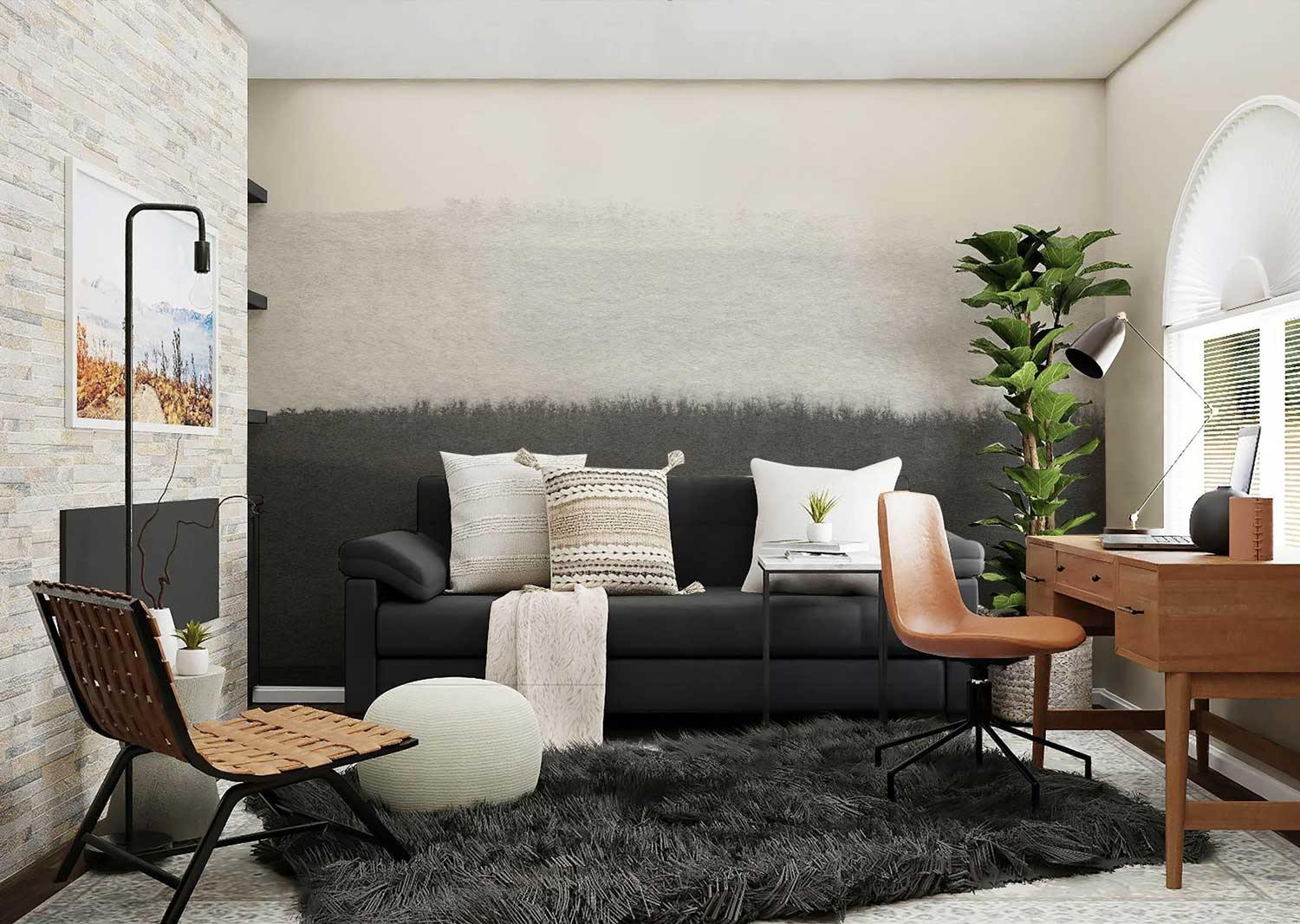 Black Licorice Color Block Wall Mural-Wall Mural-Eazywallz