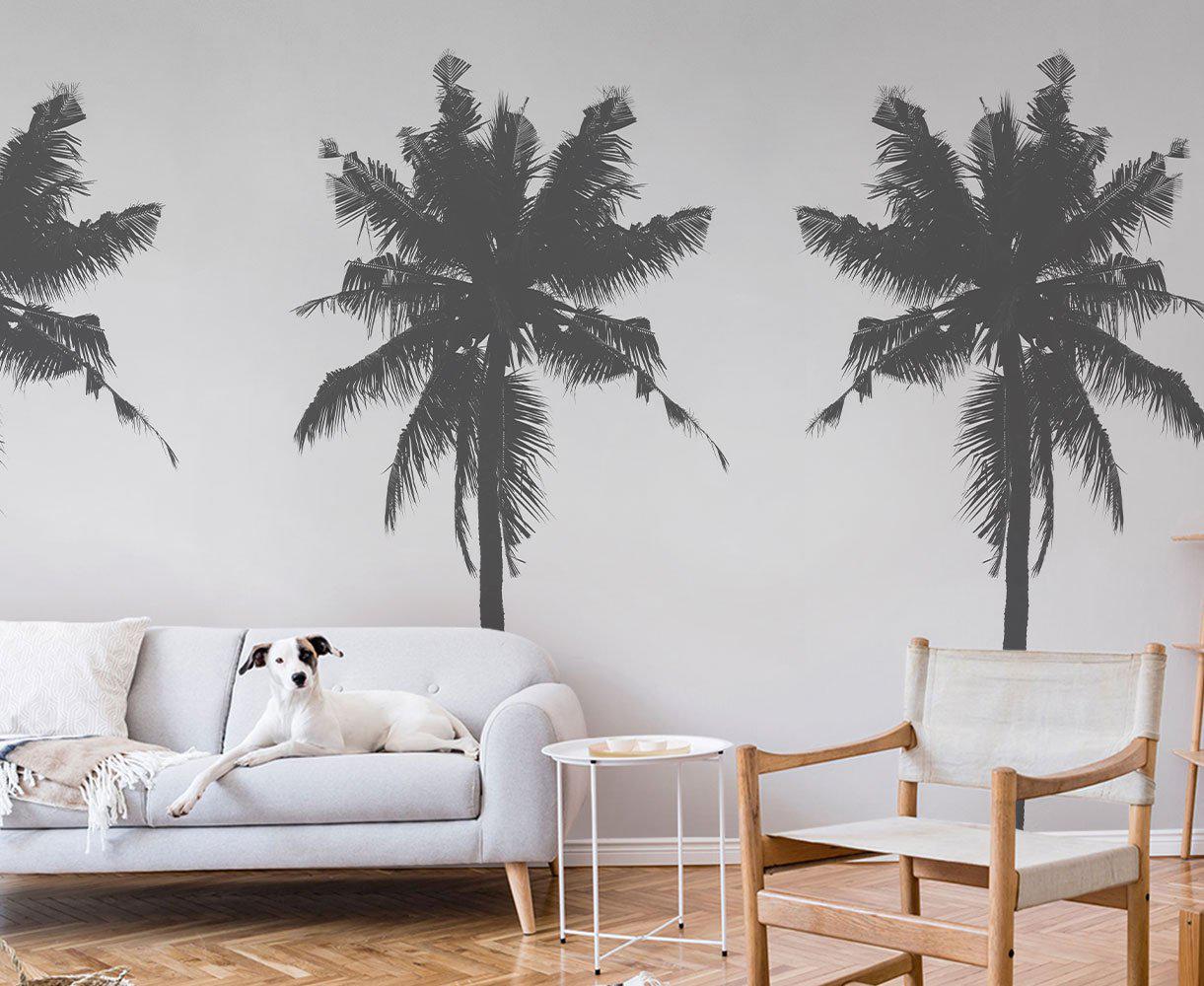 Black Palm Trees Wall Mural-Wall Mural-Eazywallz