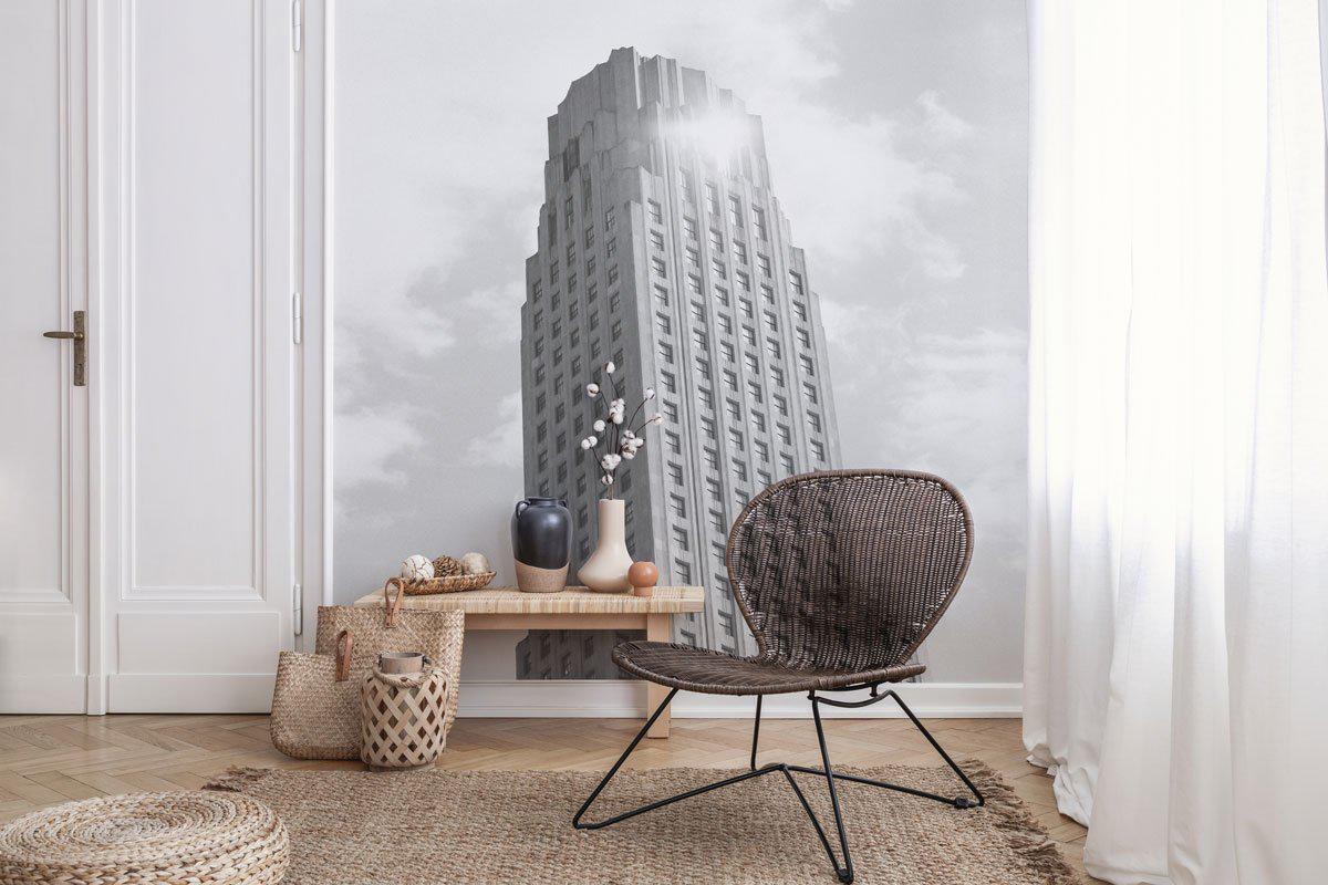 Black and White Building Wall Mural-Wall Mural-Eazywallz