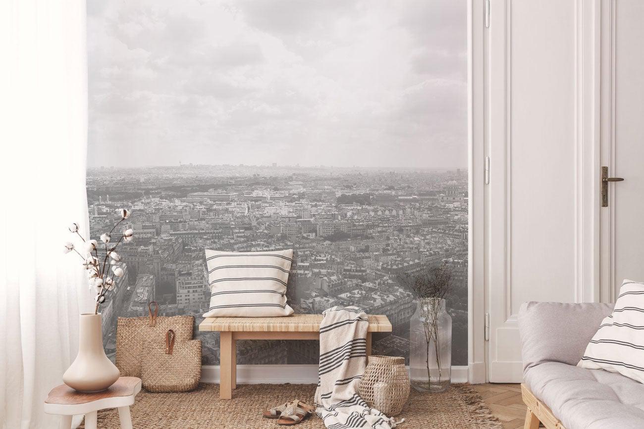 Black and White view of Paris Wall Mural-Wall Mural-Eazywallz