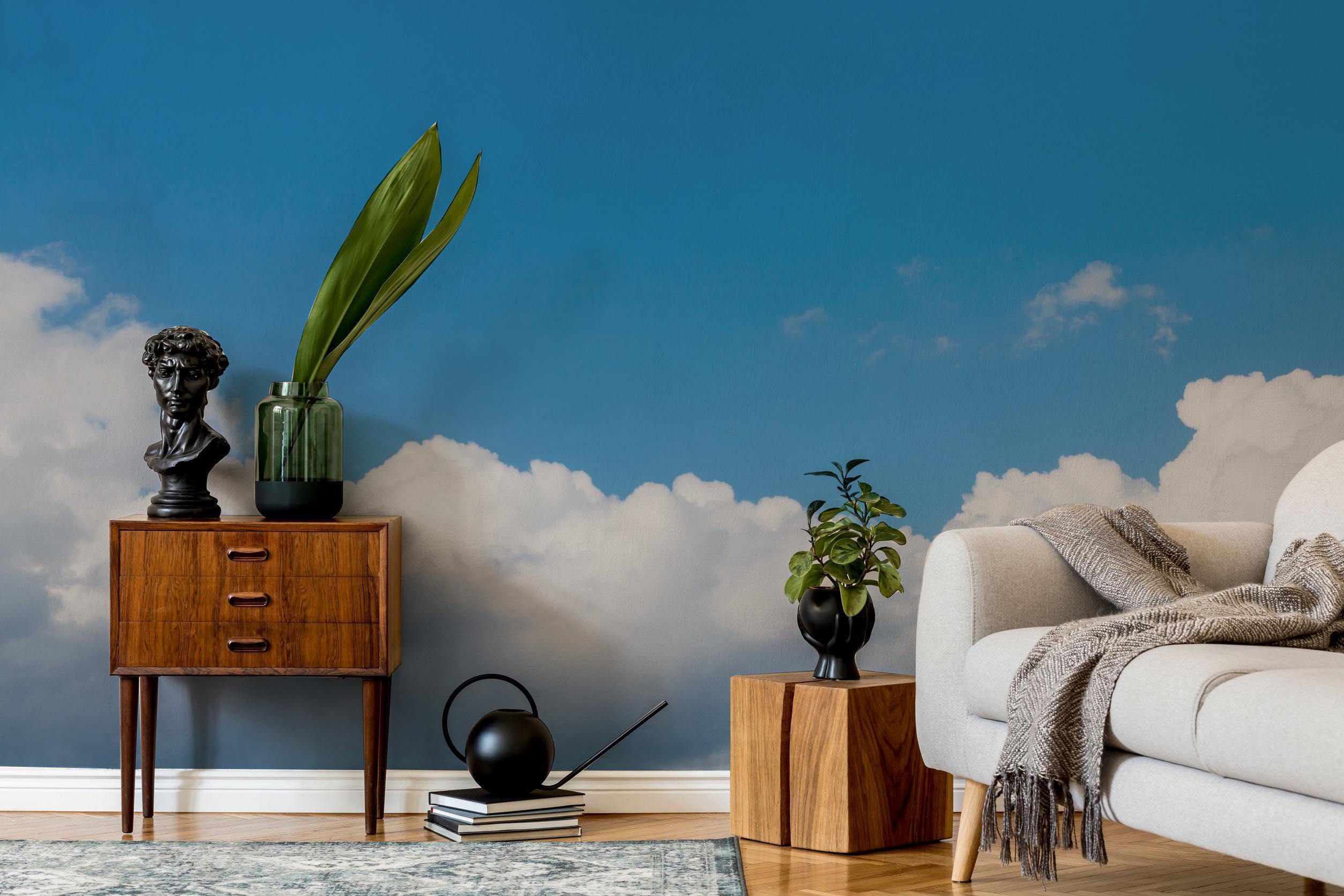 Blue Sky & Clouds Wallpaper Mural-Wall Mural-Eazywallz