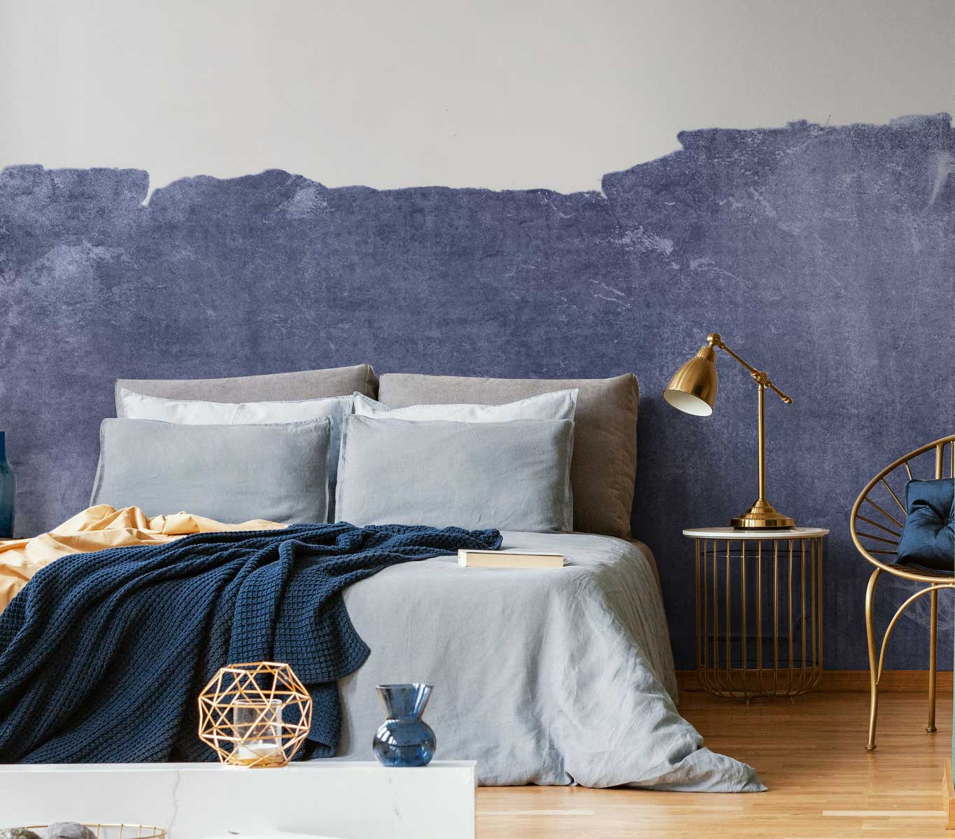 Blue Watercolor Wave Mural-Wall Mural-Eazywallz