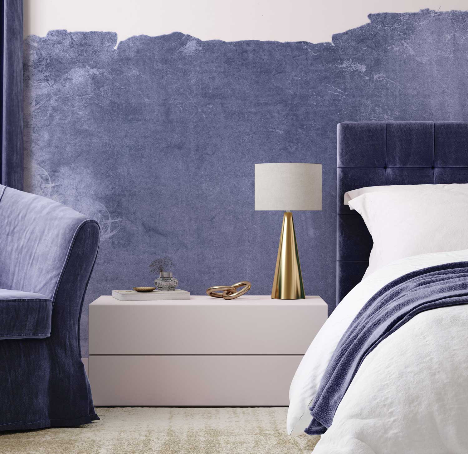 Blue Watercolor Wave Mural-Wall Mural-Eazywallz