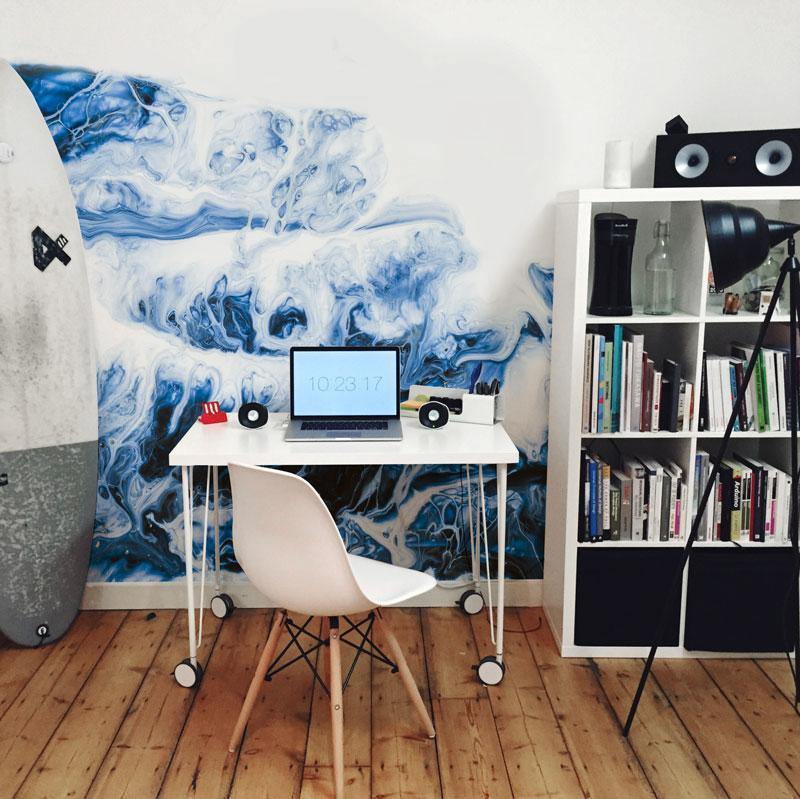 Blue Wave Abstract Acrylic Mural-Wall Mural-Eazywallz