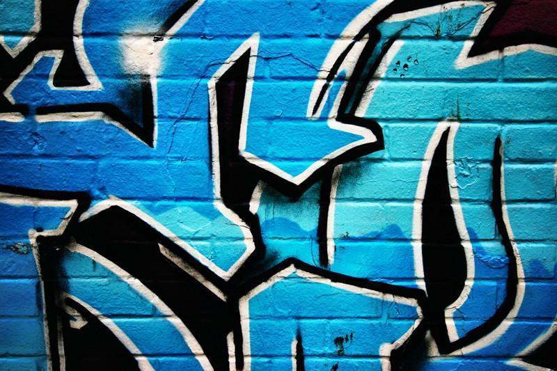 Blue graffiti Wall Mural-Wall Mural-Eazywallz