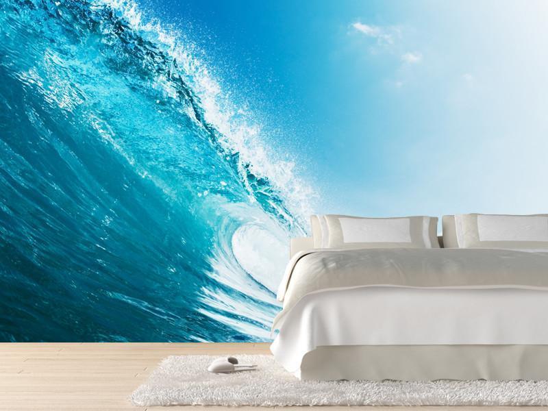 Blue ocean wave Wall Mural-Wall Mural-Eazywallz