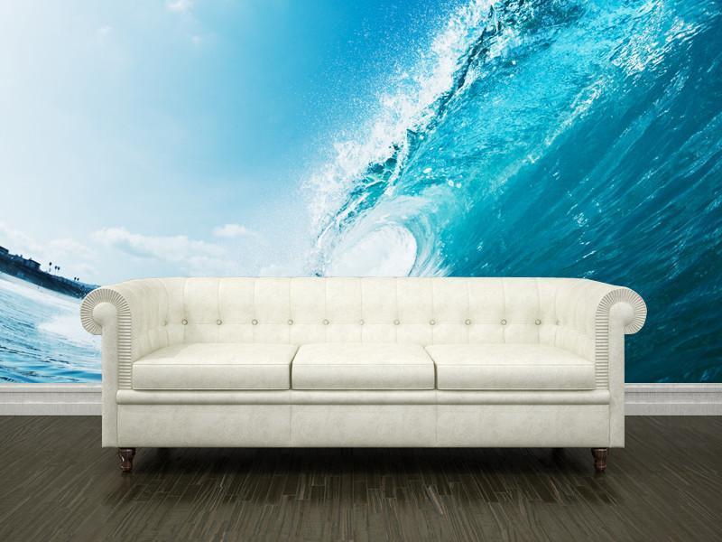 Blue ocean wave Wall Mural-Wall Mural-Eazywallz