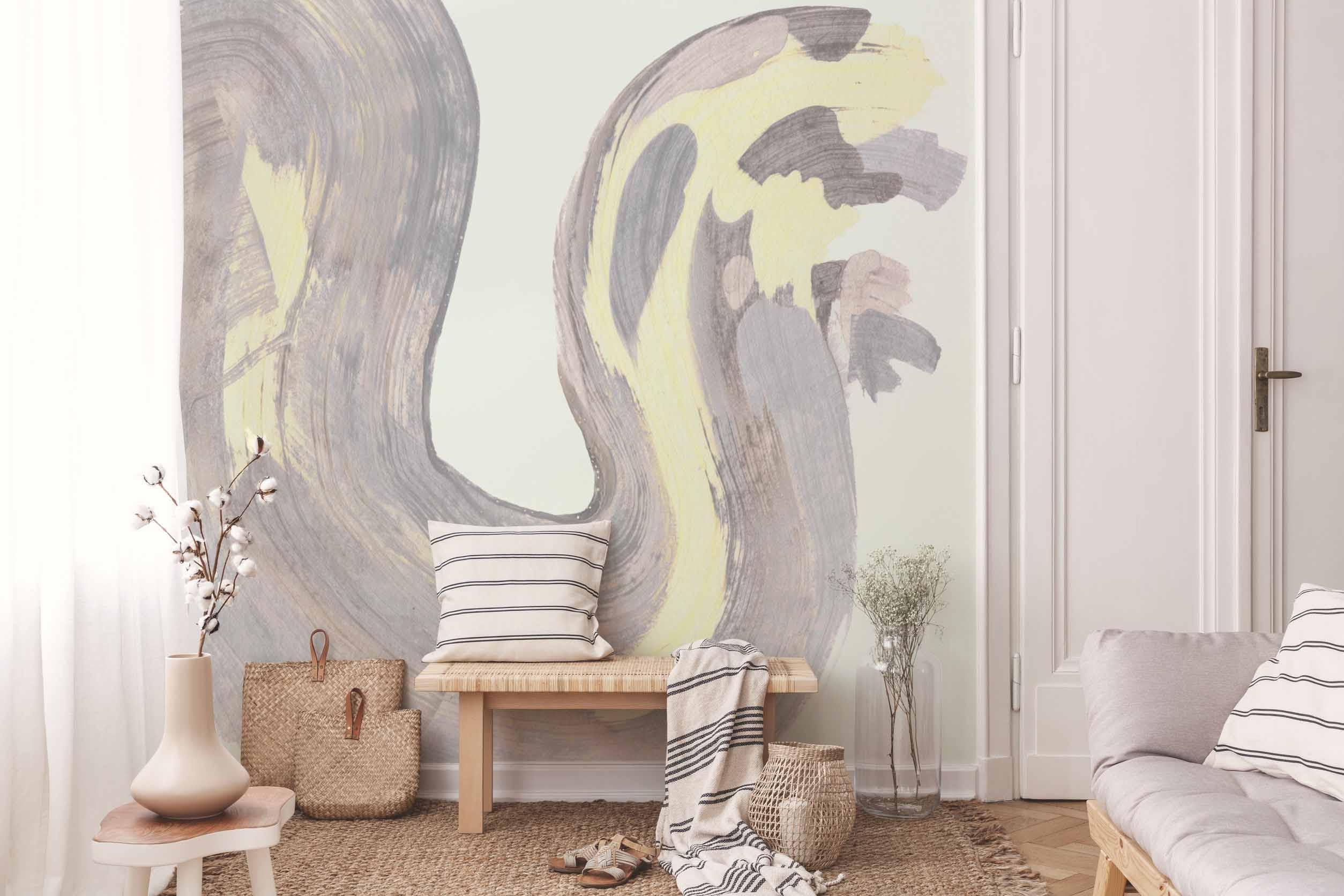 Blueberry Cream Paint Brush Wall Mural-Wall Mural-Eazywallz