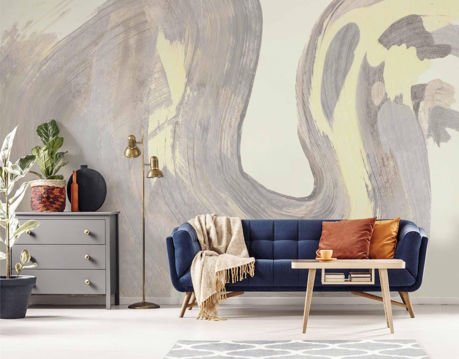 Blueberry Cream Paint Brush Wall Mural-Wall Mural-Eazywallz