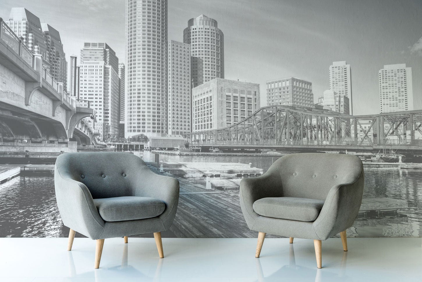Boston USA Cityscape Wall Mural-Wall Mural-Eazywallz