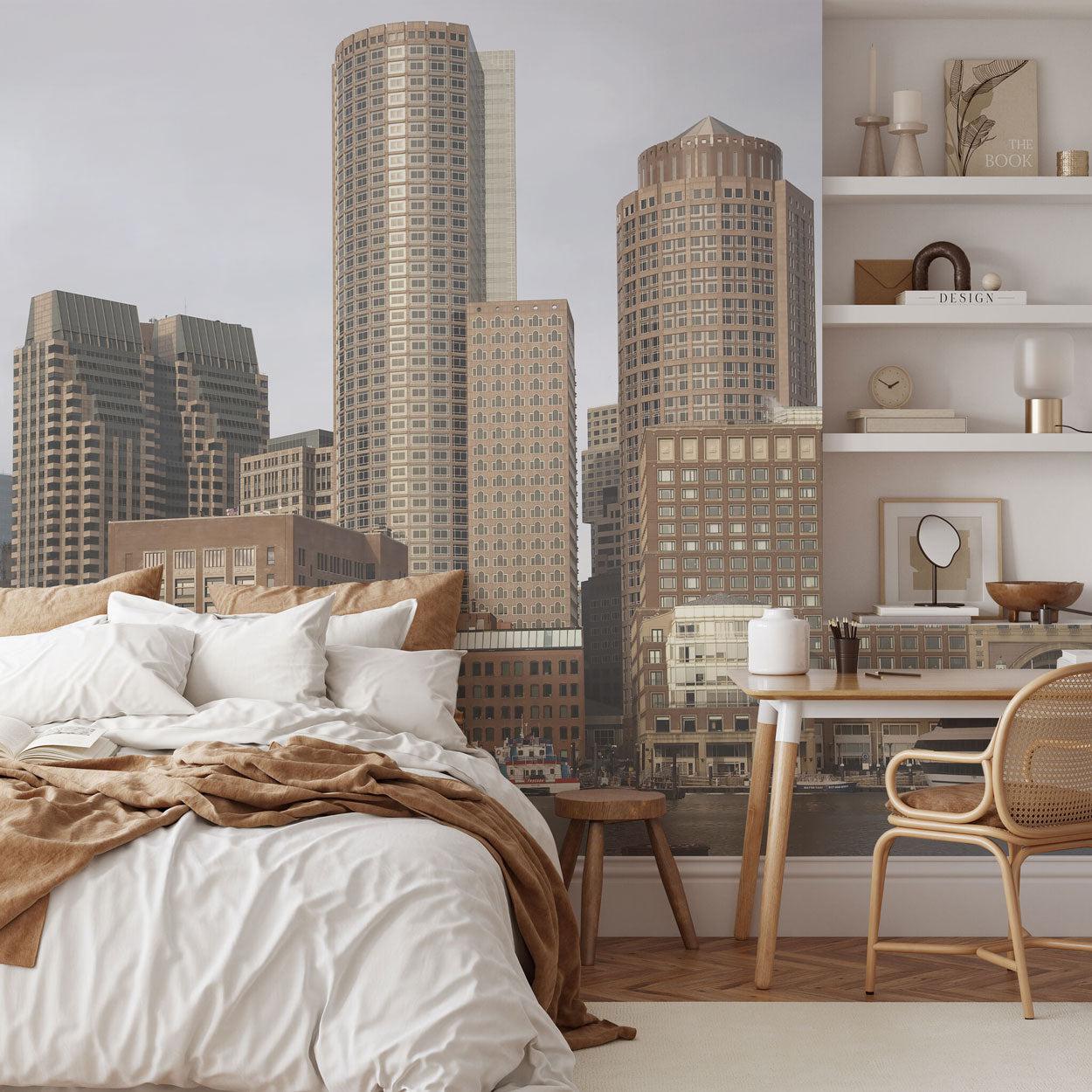 Boston skyline Wall Mural-Wall Mural-Eazywallz