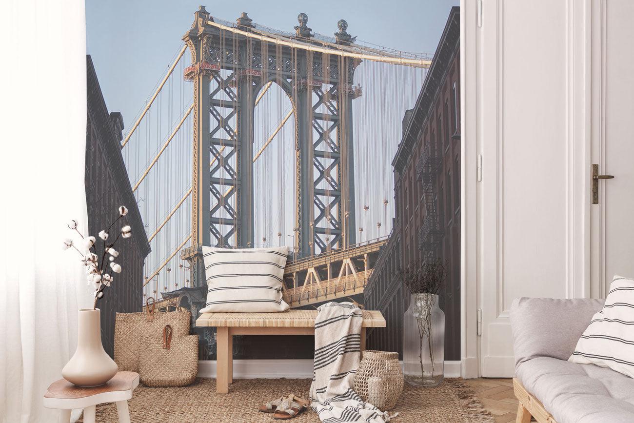 Brooklyn Bridge Scene Wall Mural-Wall Mural-Eazywallz