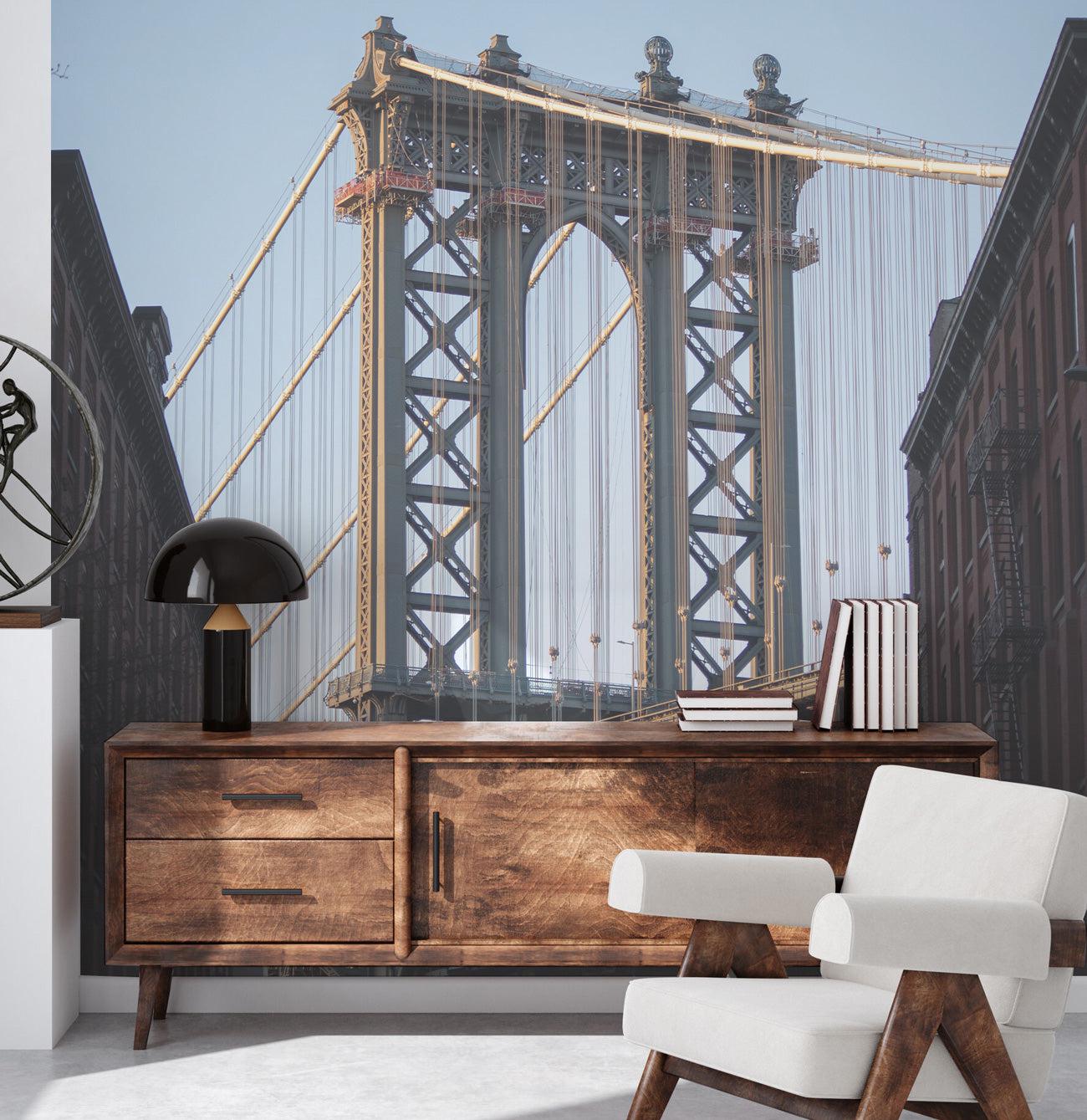 Brooklyn Bridge Scene Wall Mural-Wall Mural-Eazywallz
