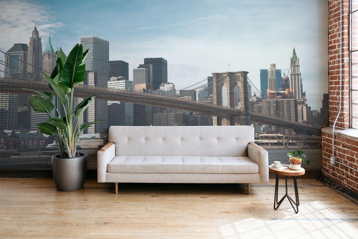 Brooklyn Bridge over the East River Wall Mural-Wall Mural-Eazywallz