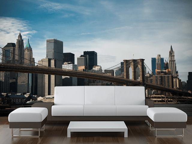 Brooklyn Bridge over the East River Wall Mural-Wall Mural-Eazywallz