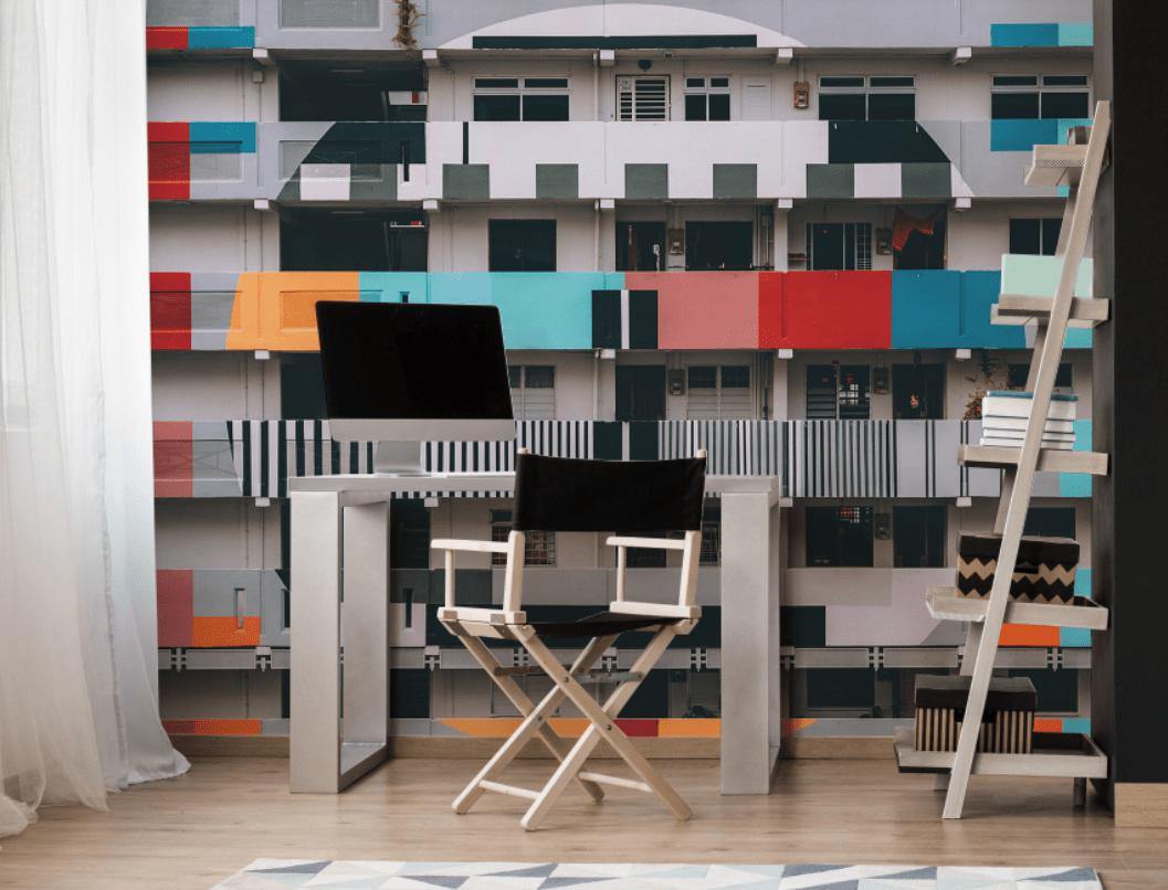Building Colour Beep Wall Mural-Wall Mural-Eazywallz