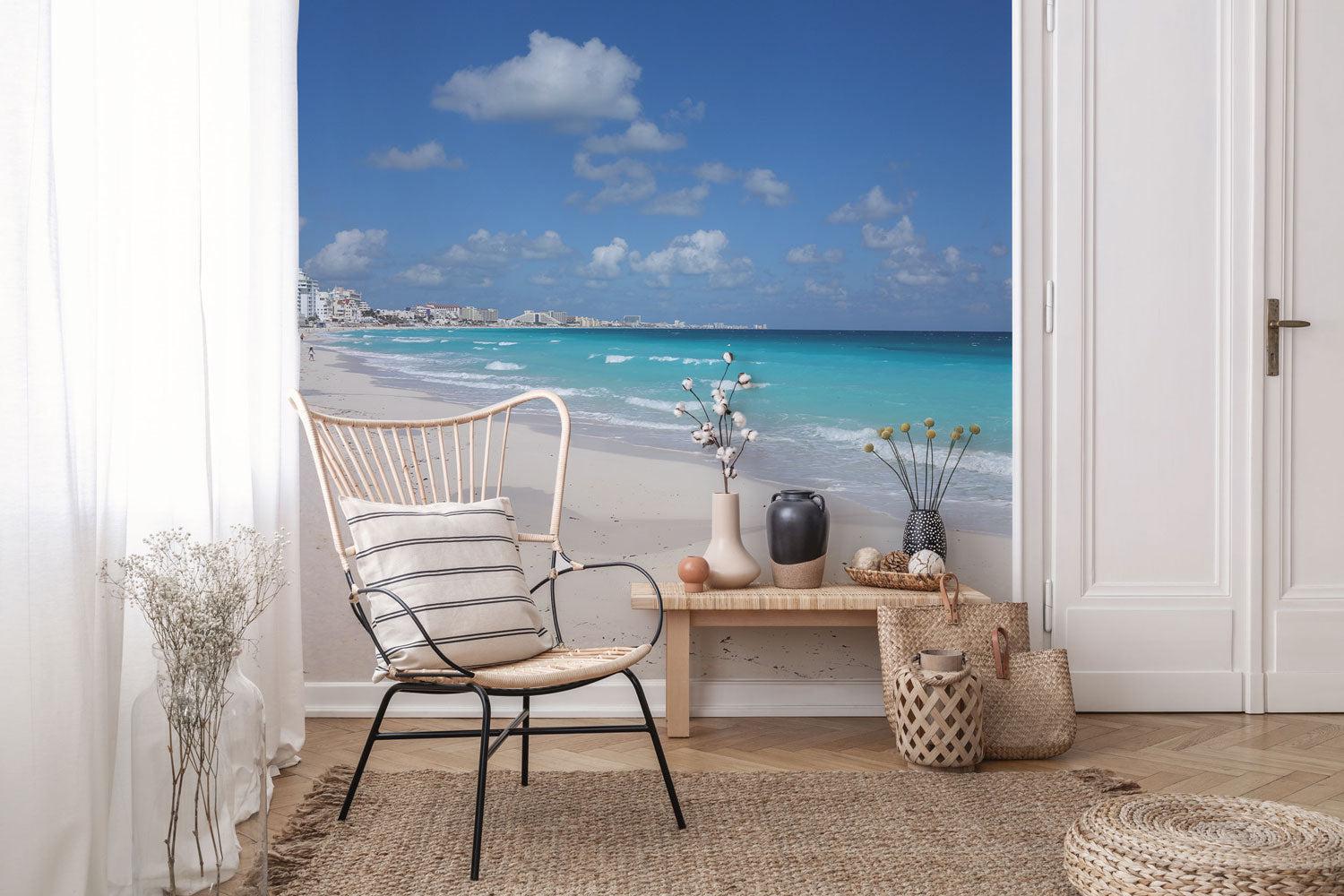 Cancun Beach Wall Mural-Wall Mural-Eazywallz