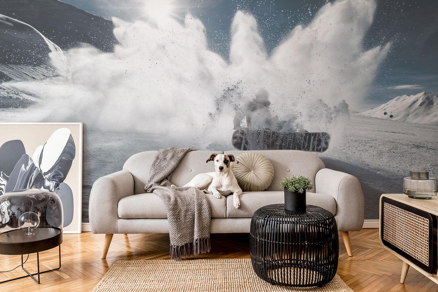 Carving Snowboarder Wall Mural-Wall Mural-Eazywallz