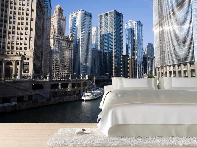 Chicago skyline Wall Mural-Wall Mural-Eazywallz