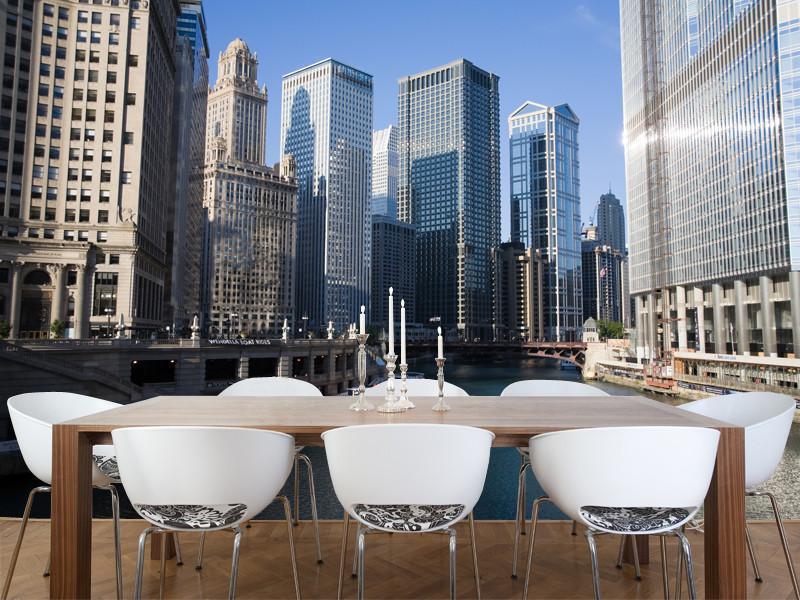 Chicago skyline Wall Mural-Wall Mural-Eazywallz