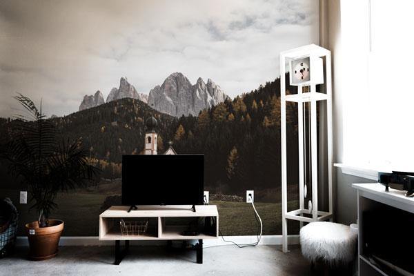 Church in the Italian Mountains Wall Mural-Wall Mural-Eazywallz