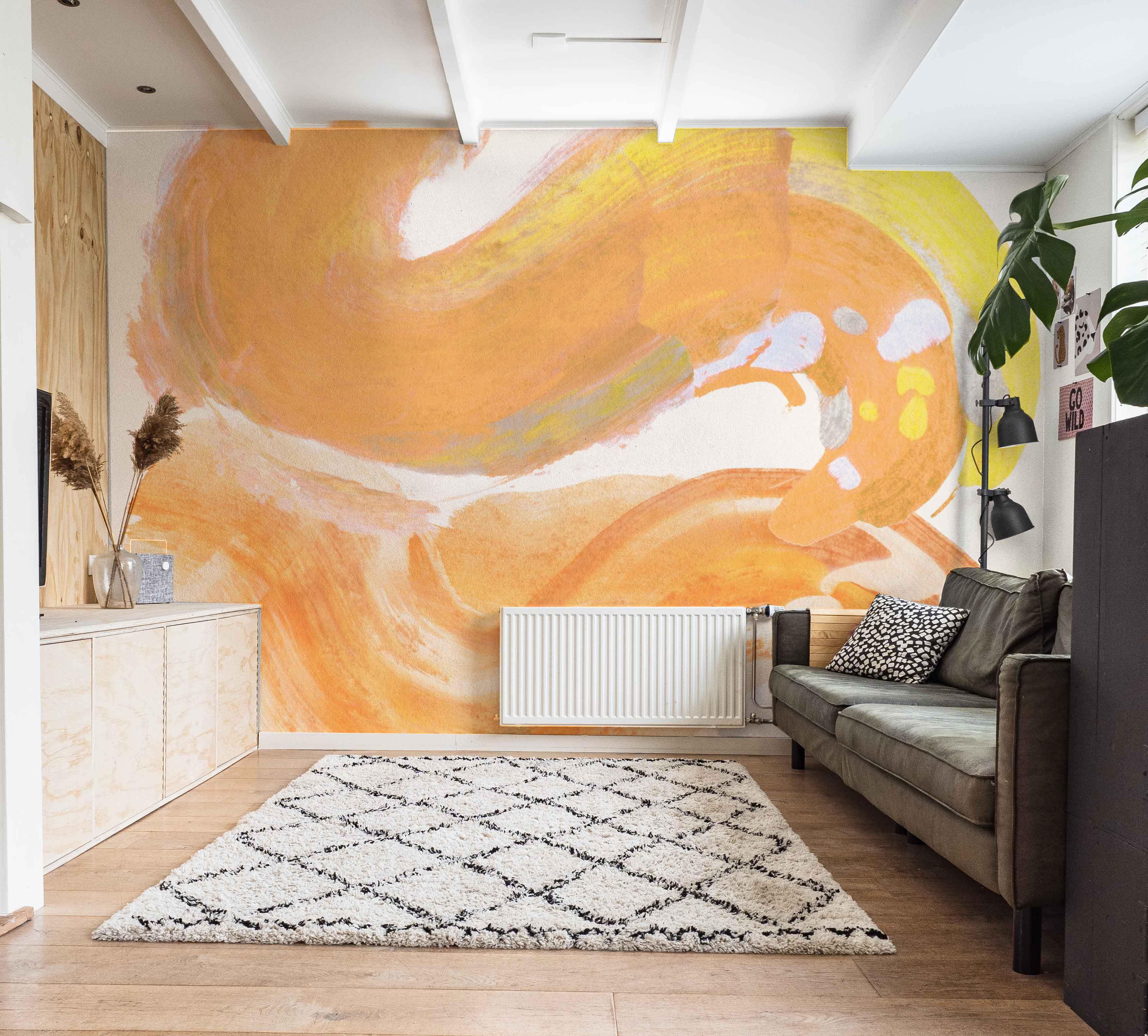 Citrus Paint Brush Wall Mural-Wall Mural-Eazywallz