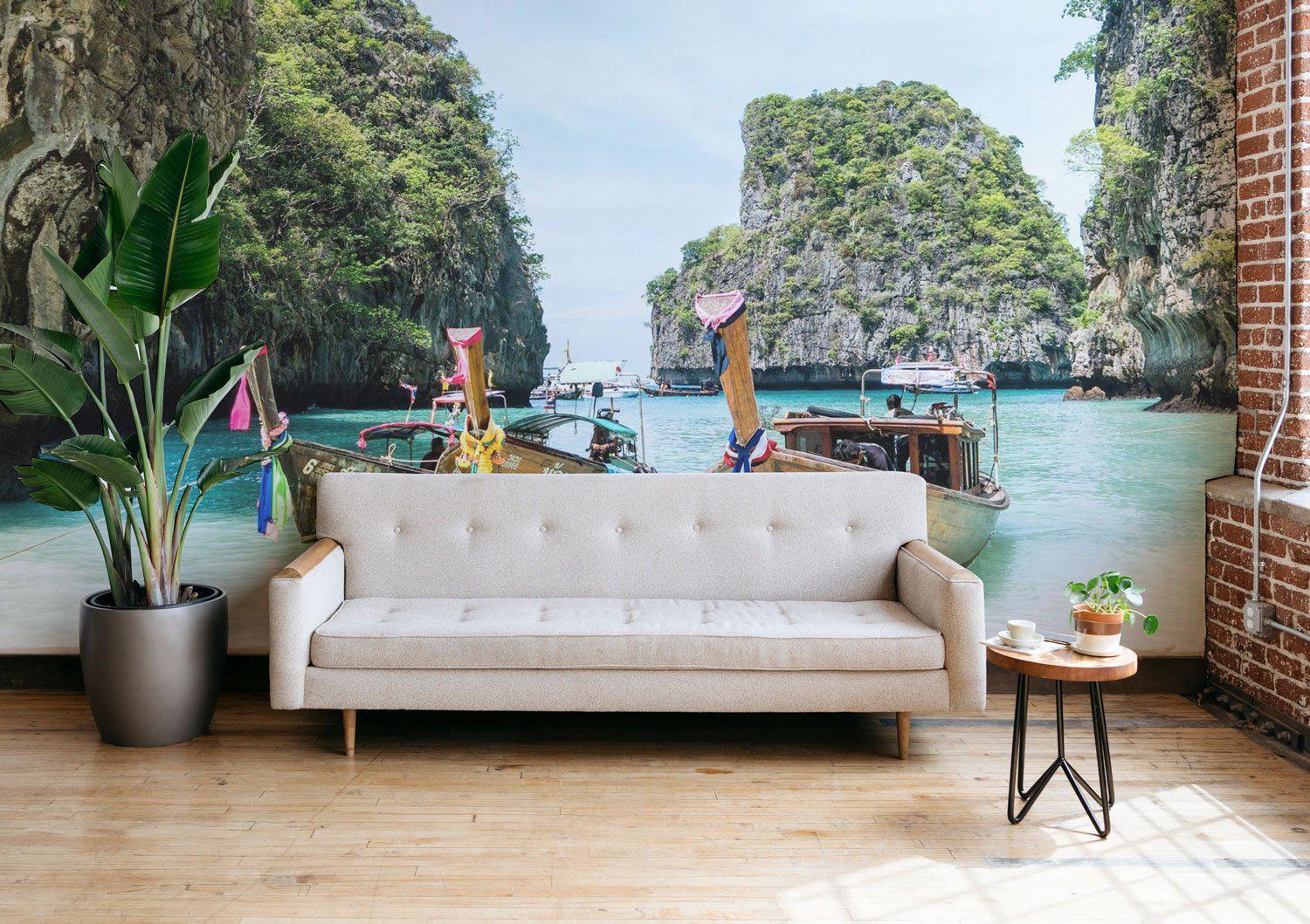 Classic Thailand Boats Wall Mural-Wall Mural-Eazywallz