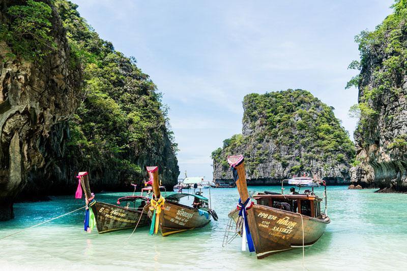 Classic Thailand Boats Wall Mural-Wall Mural-Eazywallz