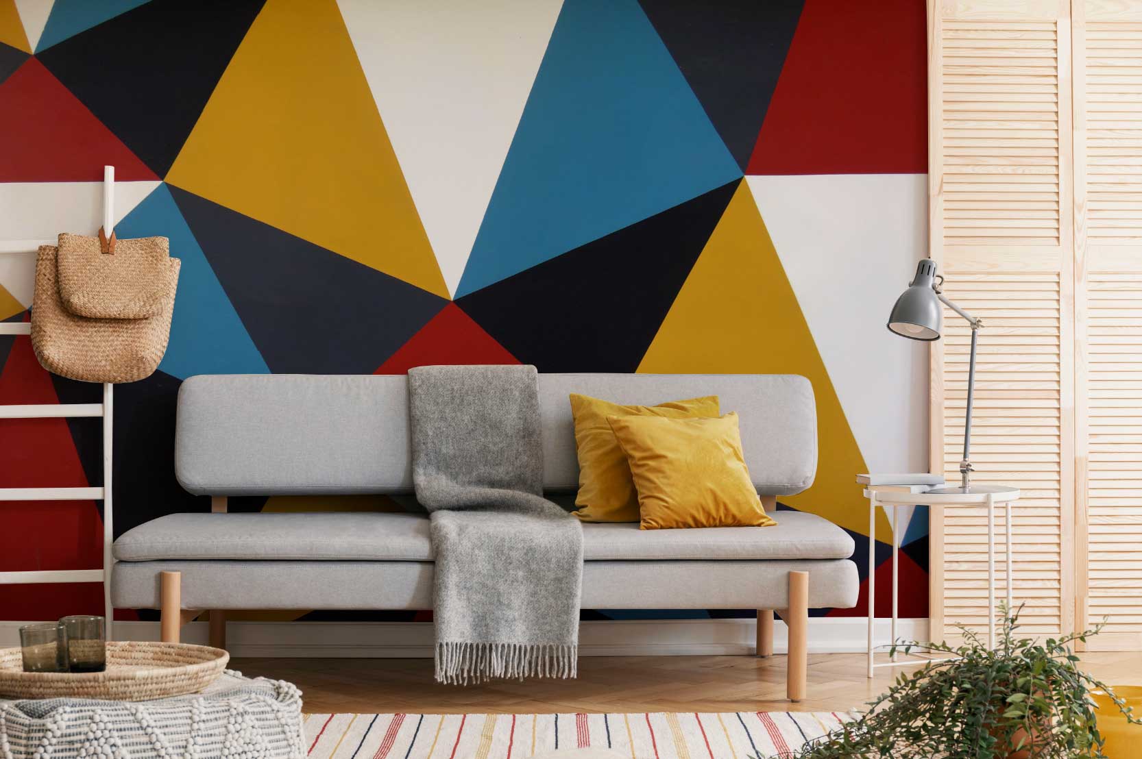 Colorful Geometric Triangles Wall Mural-Wall Mural-Eazywallz