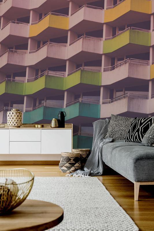 Coloured Concrete Building Wall Mural-Wall Mural-Eazywallz