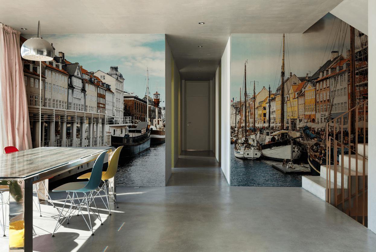 Colourful Canal in Copenhagen Wall Mural-Wall Mural-Eazywallz