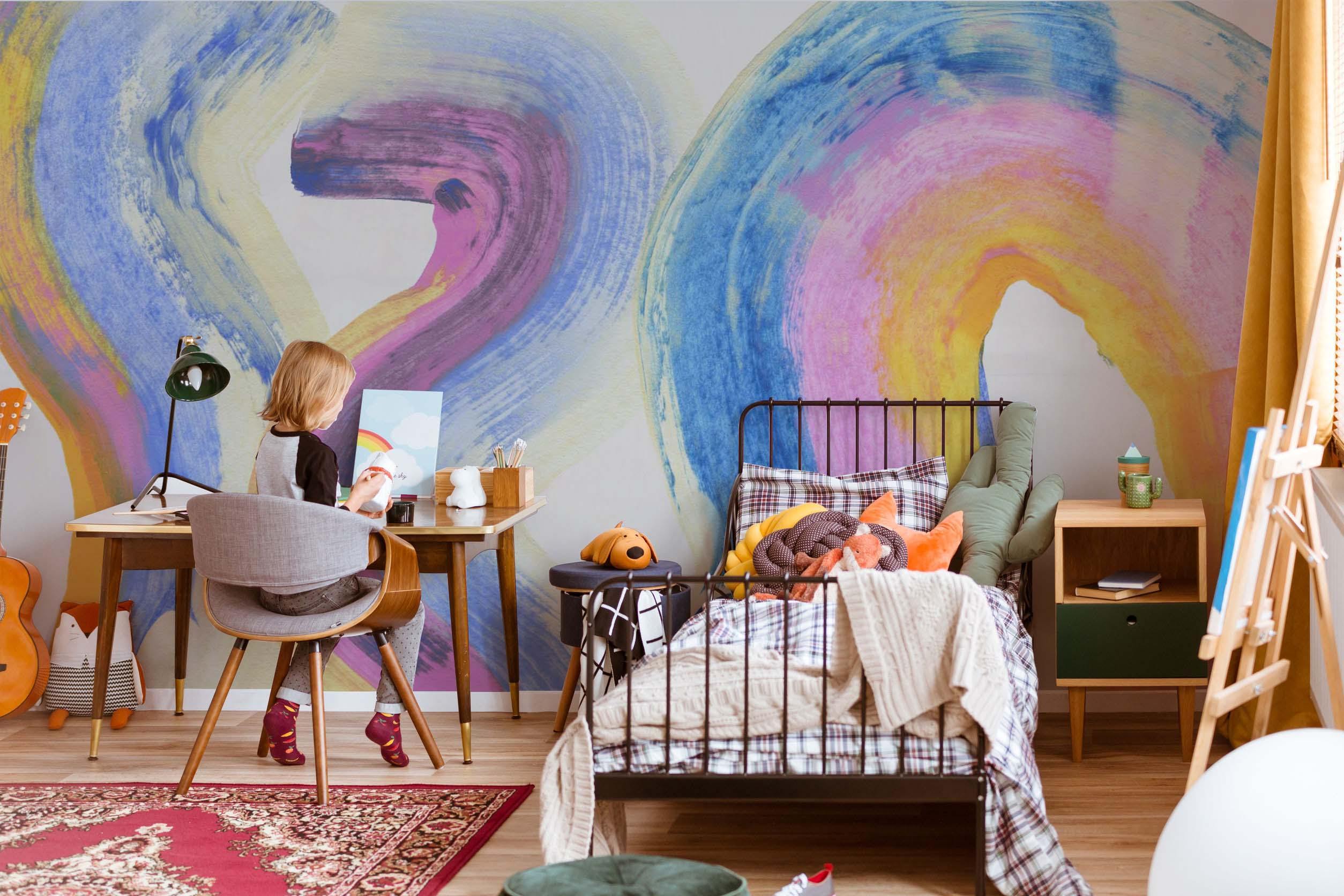 Cotton Candy Paint Brush Wall Mural-Wall Mural-Eazywallz