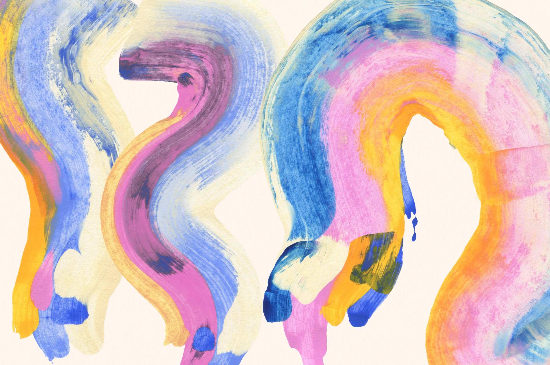 Cotton Candy Paint Brush Wall Mural-Wall Mural-Eazywallz