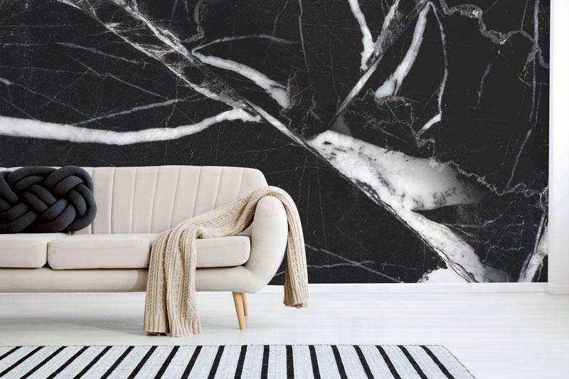 Cracked Black Marble 1 Wall Mural-Wall Mural-Eazywallz