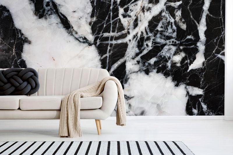 Cracked Black Marble 2 Wall Mural-Wall Mural-Eazywallz