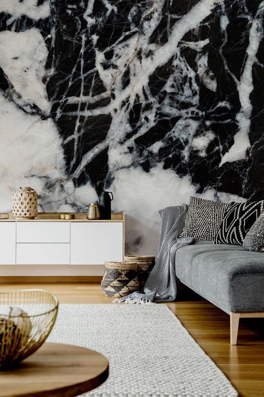 Cracked Black Marble 2 Wall Mural-Wall Mural-Eazywallz