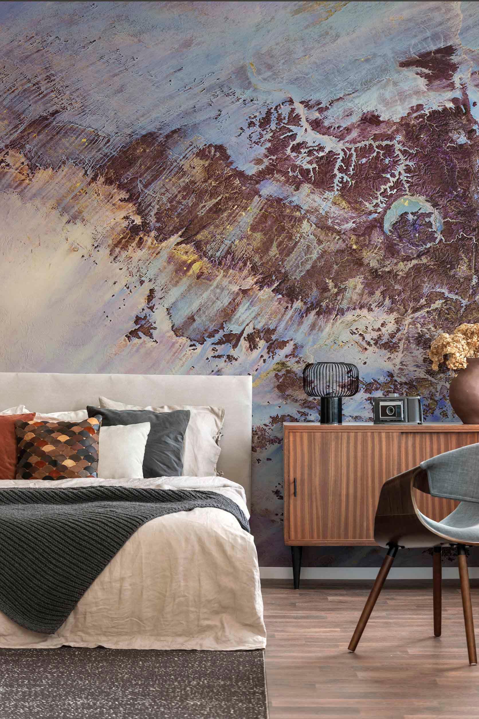 Crater Impact Landscape Wall Mural-Wall Mural-Eazywallz