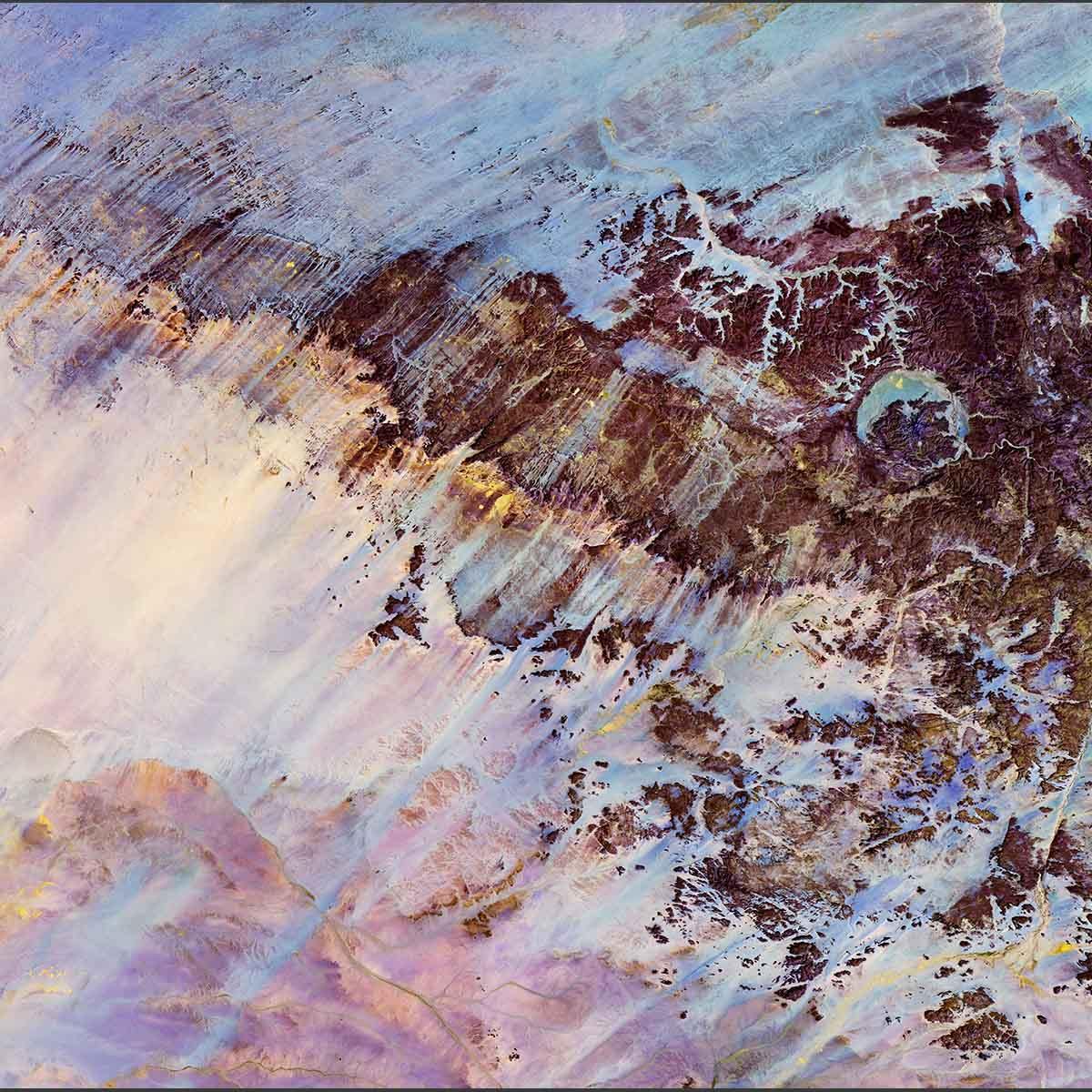 Crater Impact Landscape Wall Mural-Wall Mural-Eazywallz