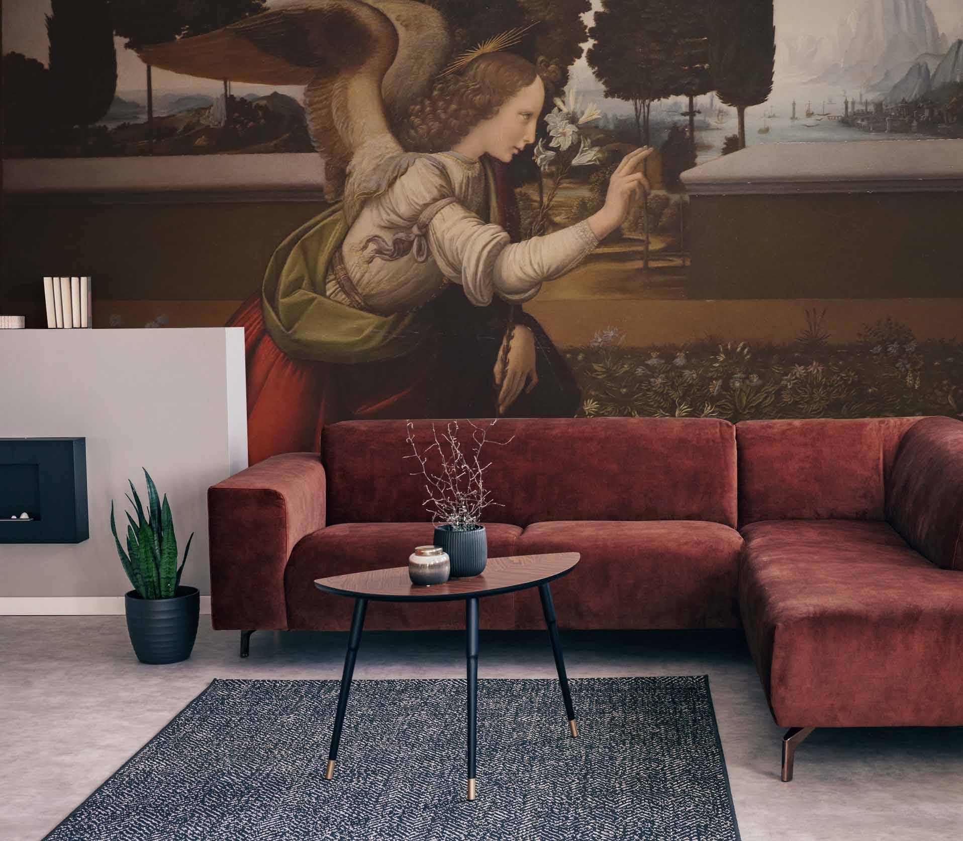 Da Vinci Annunciazione Painting Mural Wallpaper-Wall Mural-Eazywallz