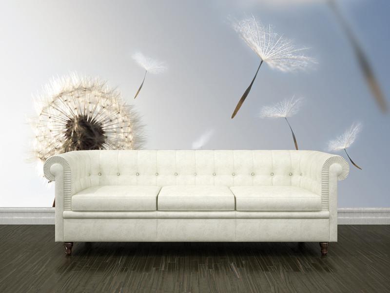 Dandelion blowing seeds in the wind Wall Mural-Wall Mural-Eazywallz