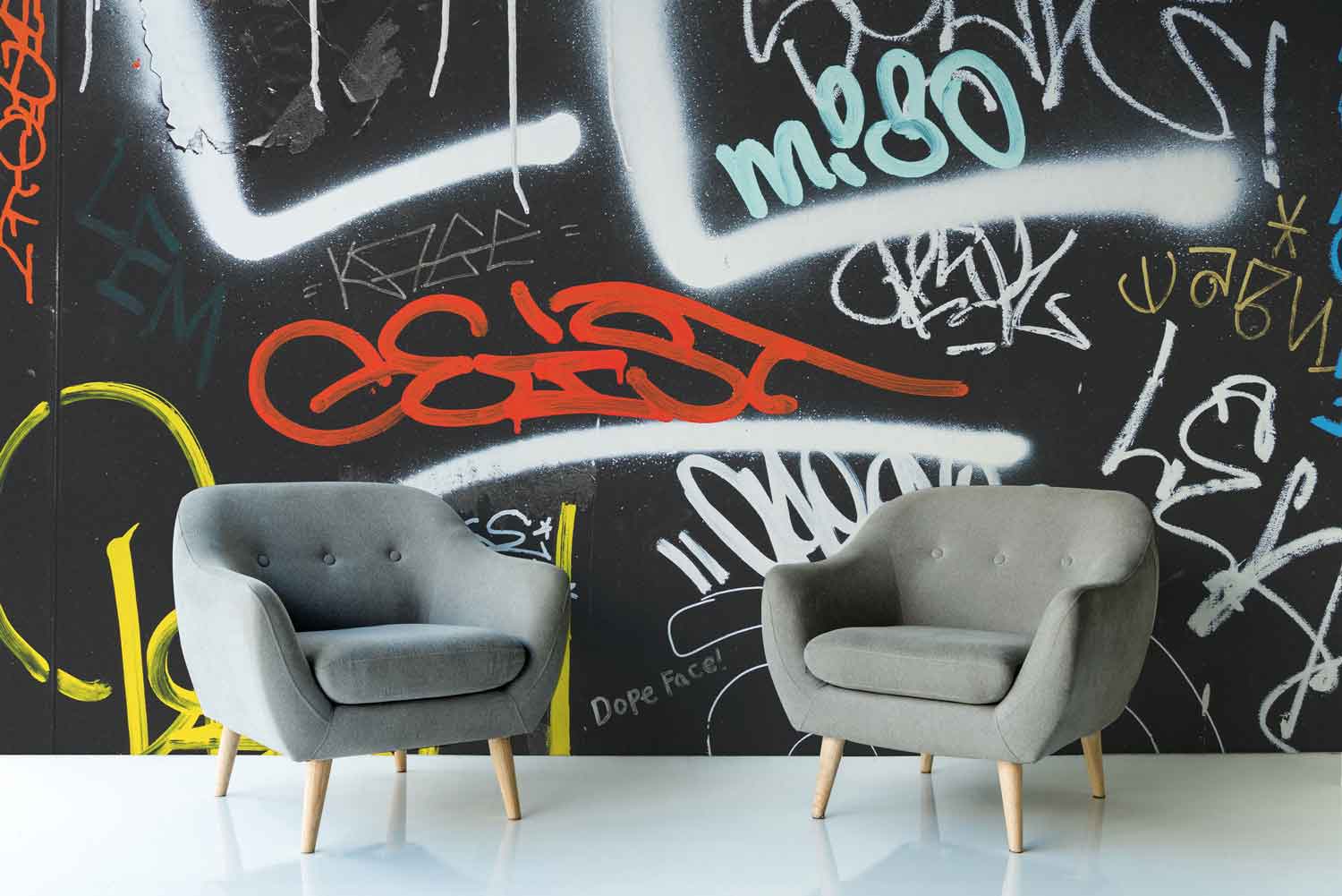 Dark Grunge Graffiti Wall Mural-Wall Mural-Eazywallz